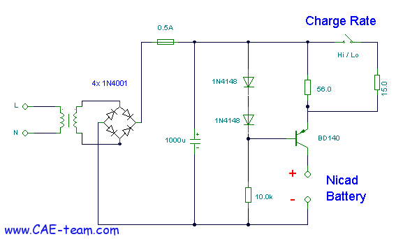 دائرة شحن البطارية simple charger 4